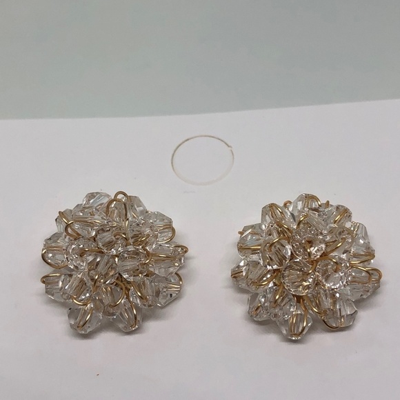 Needle crystal flower earrings - Picture 7 of 7